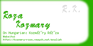 roza kozmary business card